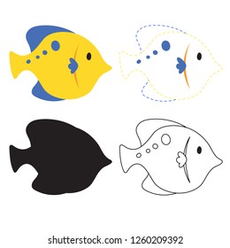 fish worksheet vector design