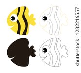 fish worksheet vector design for kid