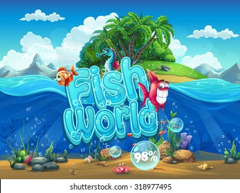 Fish World - Illustration Boot Screen To The Computer Game