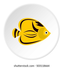 Fish yellow tang icon. Flat illustration of fish yellow tang vector icon for web