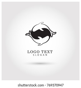 Fish & Yin Yang Logo Vector Icon Template