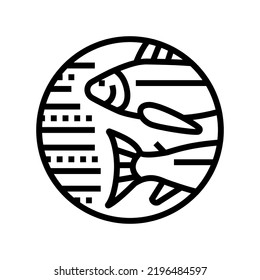 fish zodiac line icon vector. fish zodiac sign. isolated contour symbol black illustration