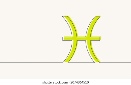 Fish zodiac symbol icon in thin line style