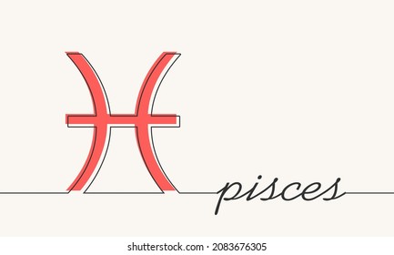 Fish zodiac symbol icon in thin line style