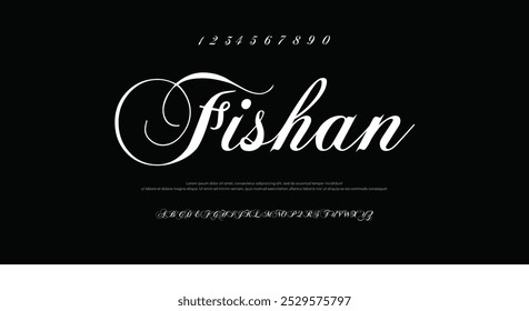 Fishan Dynamic futuristic typography font design. Sleek modern minimal letters with cutouts for tech logos, EDM posters, cyberpunk themes, racing sports brands