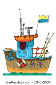 fish-boat - cartoon - caricature