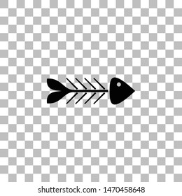 Fishbone. Black flat icon on a transparent background. Pictogram for your project