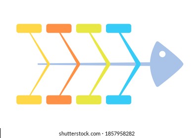 Fishbone colorfull diagram template. Clipart image
