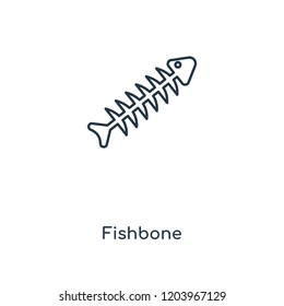 Fishbone concept line icon. Linear Fishbone concept outline symbol design. This simple element illustration can be used for web and mobile UI/UX.