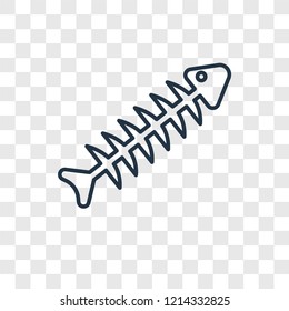 Fishbone concept vector linear icon isolated on transparent background, Fishbone concept transparency concept in outline style