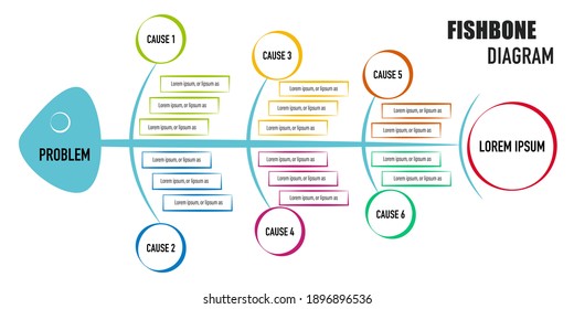 Fishbone diagram with connected elements. Concept of Business development process. Simple infographic design template. Modern vector illustration for presentation.