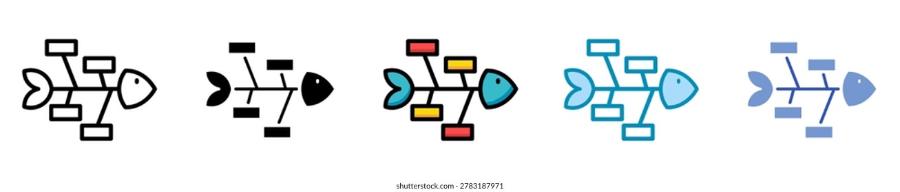 Fishbone Diagram  Icon Set Multiple Style Collection
