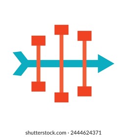 Fishbone Diagram Vector Flat Icon