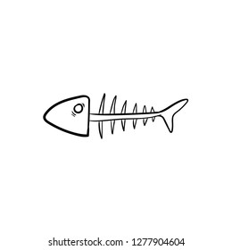 fishbone doodle drawing icon