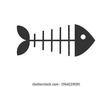 Fishbone icon. Black fish bone vector illustration.