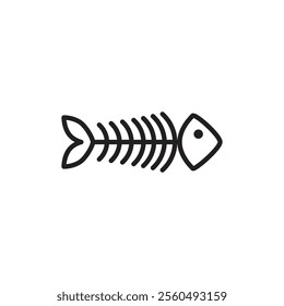 Fishbone icon Black and white logo
