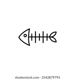 Fishbone icon. filled and line stroke icons