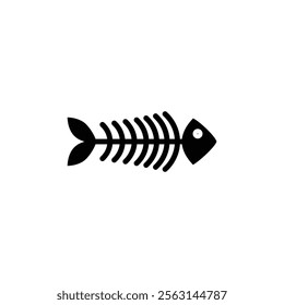 Fishbone icon Isolated flat vector in outline