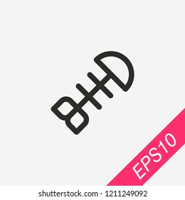 Fishbone icon isolated on background. Fish skeleton symbol modern, simple, vector, icon for website design, mobile app, ui. Vector Illustration