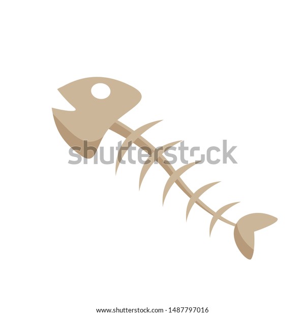 Fischbein Symbol Einzeln Auf Weissem Hintergrund Clip Art Fisch Skelett Stock Vektorgrafik Lizenzfrei