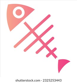 fishbone icon with isolated vektor and transparent background