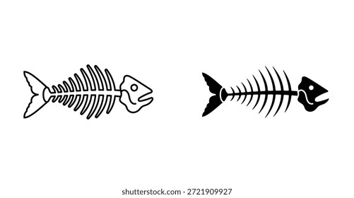 Ícone do Fishbone. Linha com traçado editável e plana para Web