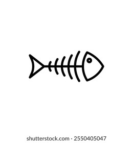 Logotipo lineal del icono de la espina de pescado aislado