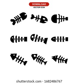 fishbone icon or logo isolated sign symbol vector illustration - Collection of high quality black style vector icons
