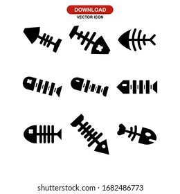 fishbone icon or logo isolated sign symbol vector illustration - Collection of high quality black style vector icons
