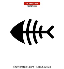 fishbone icon or logo isolated sign symbol vector illustration - high quality black style vector icons
