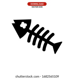 fishbone icon or logo isolated sign symbol vector illustration - high quality black style vector icons
