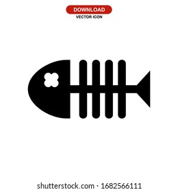 fishbone icon or logo isolated sign symbol vector illustration - high quality black style vector icons
