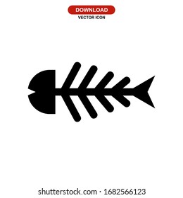 fishbone icon or logo isolated sign symbol vector illustration - high quality black style vector icons
