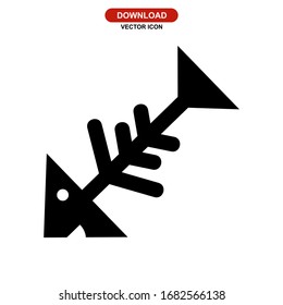 fishbone icon or logo isolated sign symbol vector illustration - high quality black style vector icons
