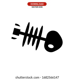 fishbone icon or logo isolated sign symbol vector illustration - high quality black style vector icons
