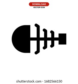 fishbone icon or logo isolated sign symbol vector illustration - high quality black style vector icons
