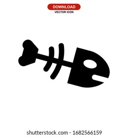 fishbone icon or logo isolated sign symbol vector illustration - high quality black style vector icons

