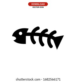 Icono de hueso de pescado o logotipo símbolo de señalización aislado Ilustración vectorial vectorial de estilo negro de alta calidad iconos vectoriales
