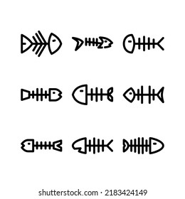 fishbone icon or logo isolated sign symbol vector illustration - Collection of high quality black style vector icons
