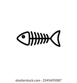 Fishbone icon logo sign set vector outline