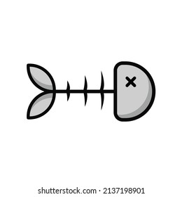 Fischbein-Symbol. Fischbein-Logo. Vektorgrafik. Einzeln auf weißem Hintergrund. Bearbeitbarer Stroke