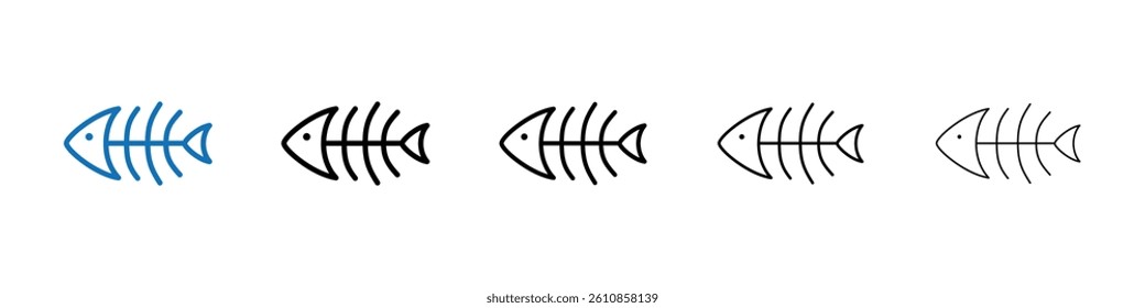 Fishbone icon Outline vector logo for web ui