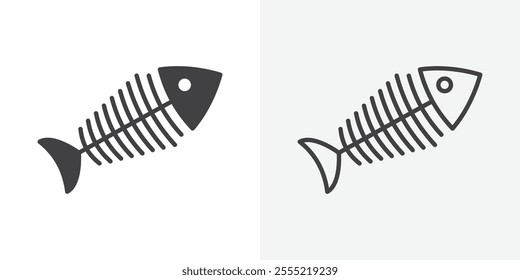 Fishbone icon. outlined vector style.