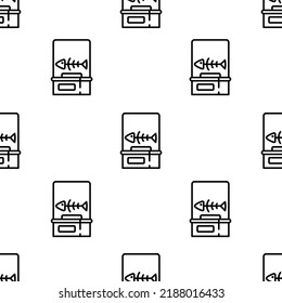 fishbone icon pattern. Seamless fishbone pattern on white background.