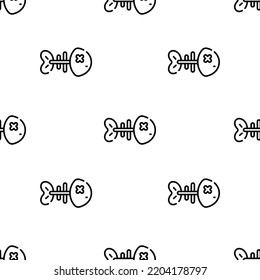 fishbone icon pattern. Seamless fishbone pattern on white background.