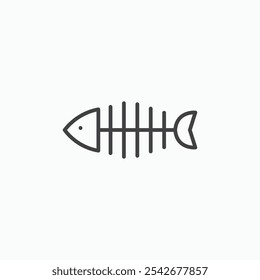 Fishbone icon set in black color