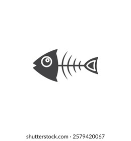 Fishbone icon Simple thin line flat symbol