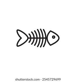Icono de espina de pescado Simple contorno delgado