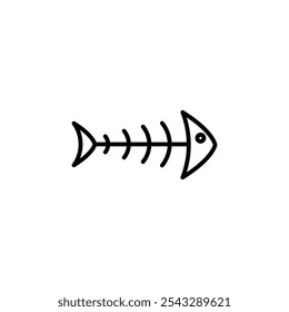 Fishbone icon symbol collection on white background.