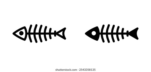 Fishbone icon symbol collection on white background.